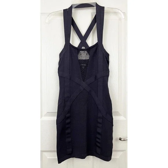 knee length dresses for ladies Lace Inset Midi Dress
